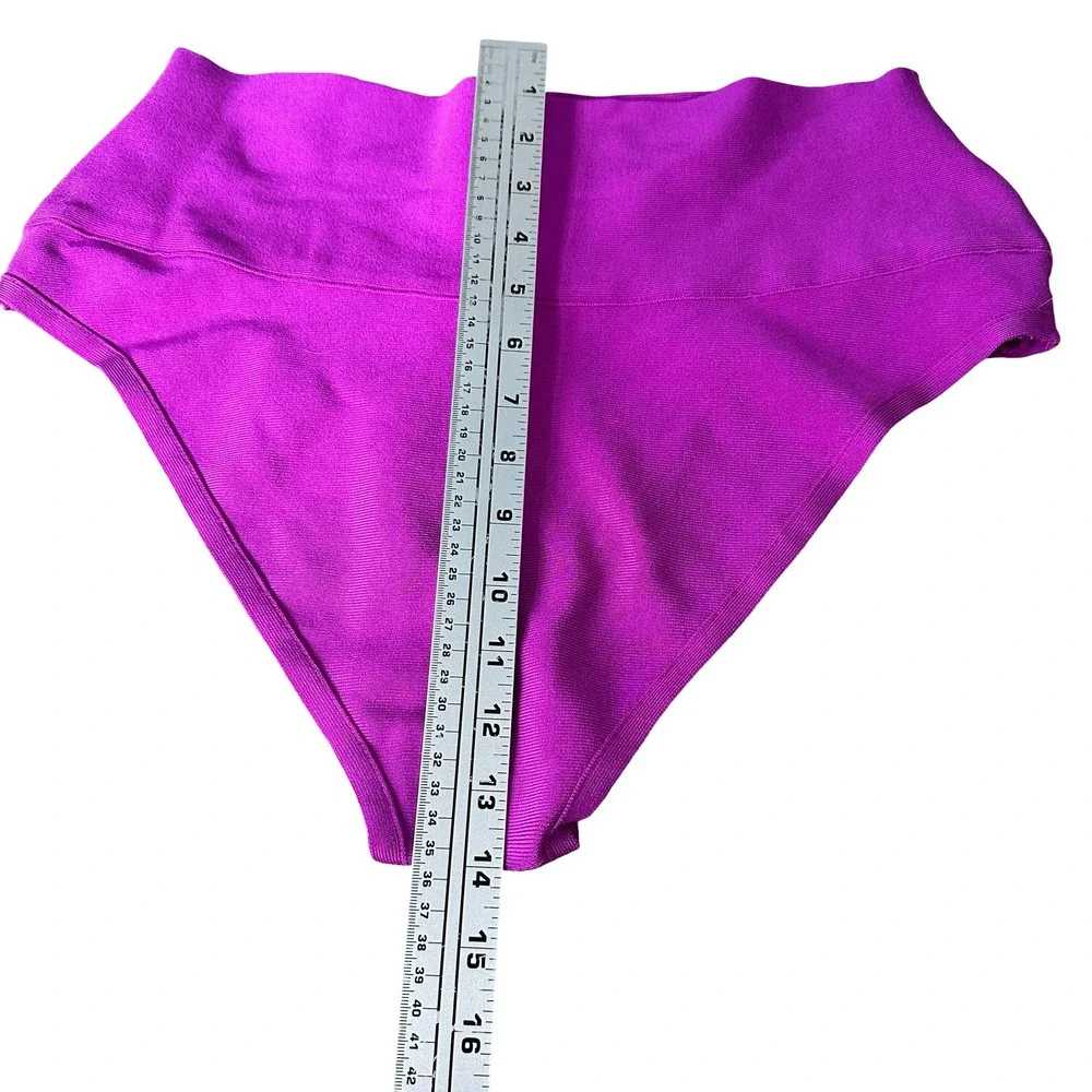 SKIMS Knit Swim High Neck Top and Briefs Set Lollipop Purple Pink XL NEW